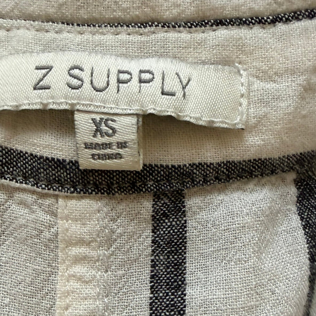 Z Supply Striped Linen-Blend Shirt Size XS