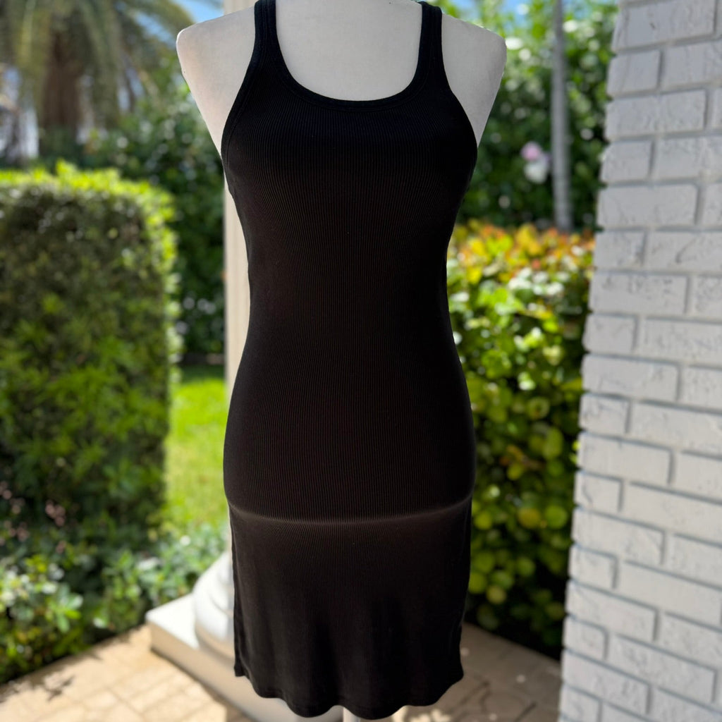 Z Supply Black Ribbed Tank Dress Size Small