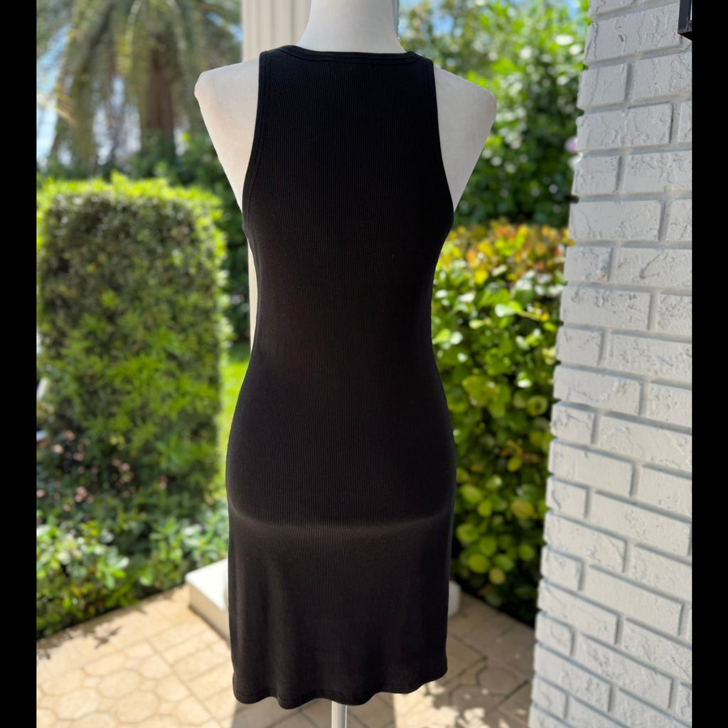 Z Supply Black Ribbed Tank Dress Size Small