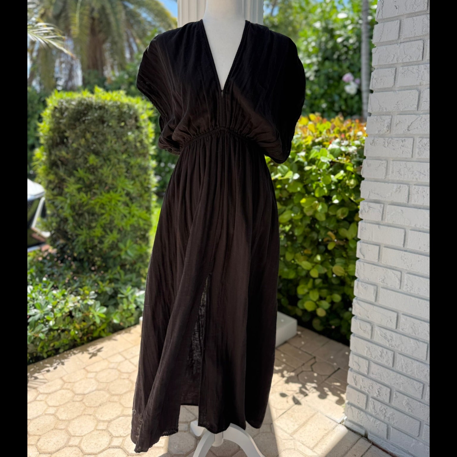 Elan Black Cotton Maxi Dress Size Small