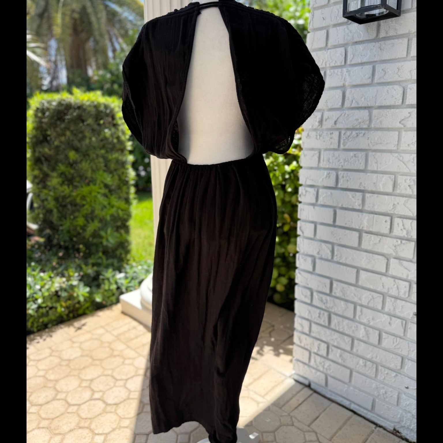 Elan Black Cotton Maxi Dress Size Small