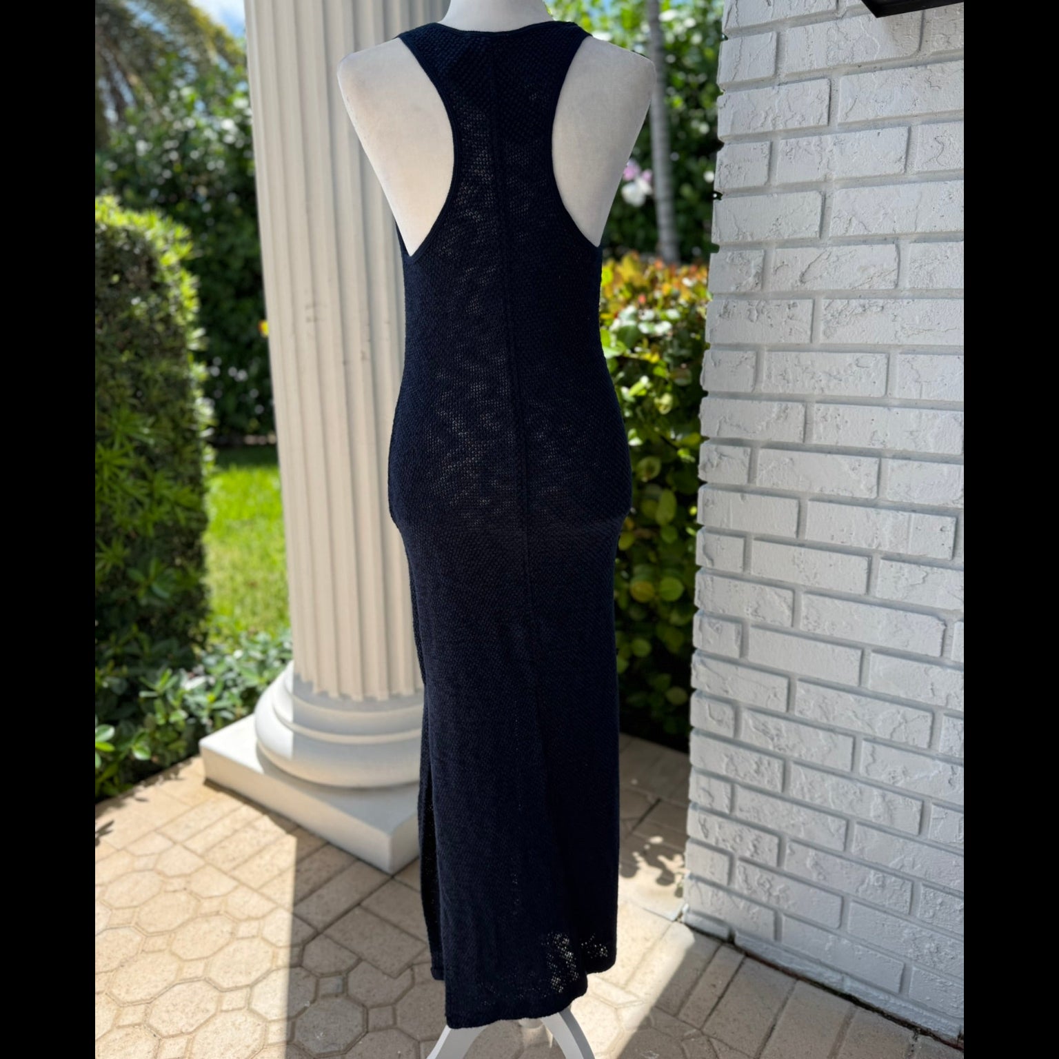 LA Made Navy Sleeveless Knit Maxi Dress Size Small