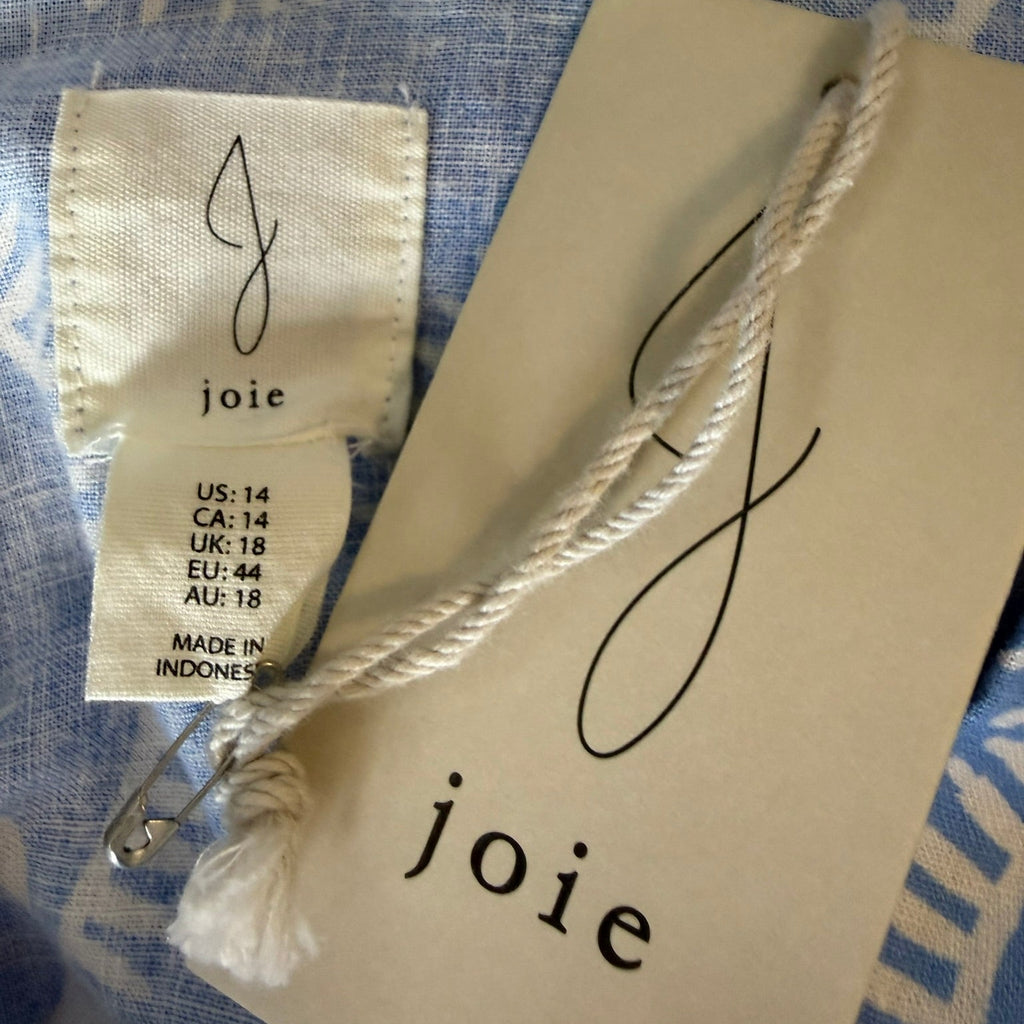 Joie Blue Printed Linen Dress Size 14