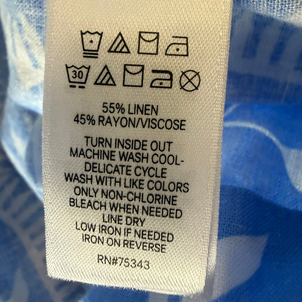 Joie Blue Printed Linen Dress Size 14