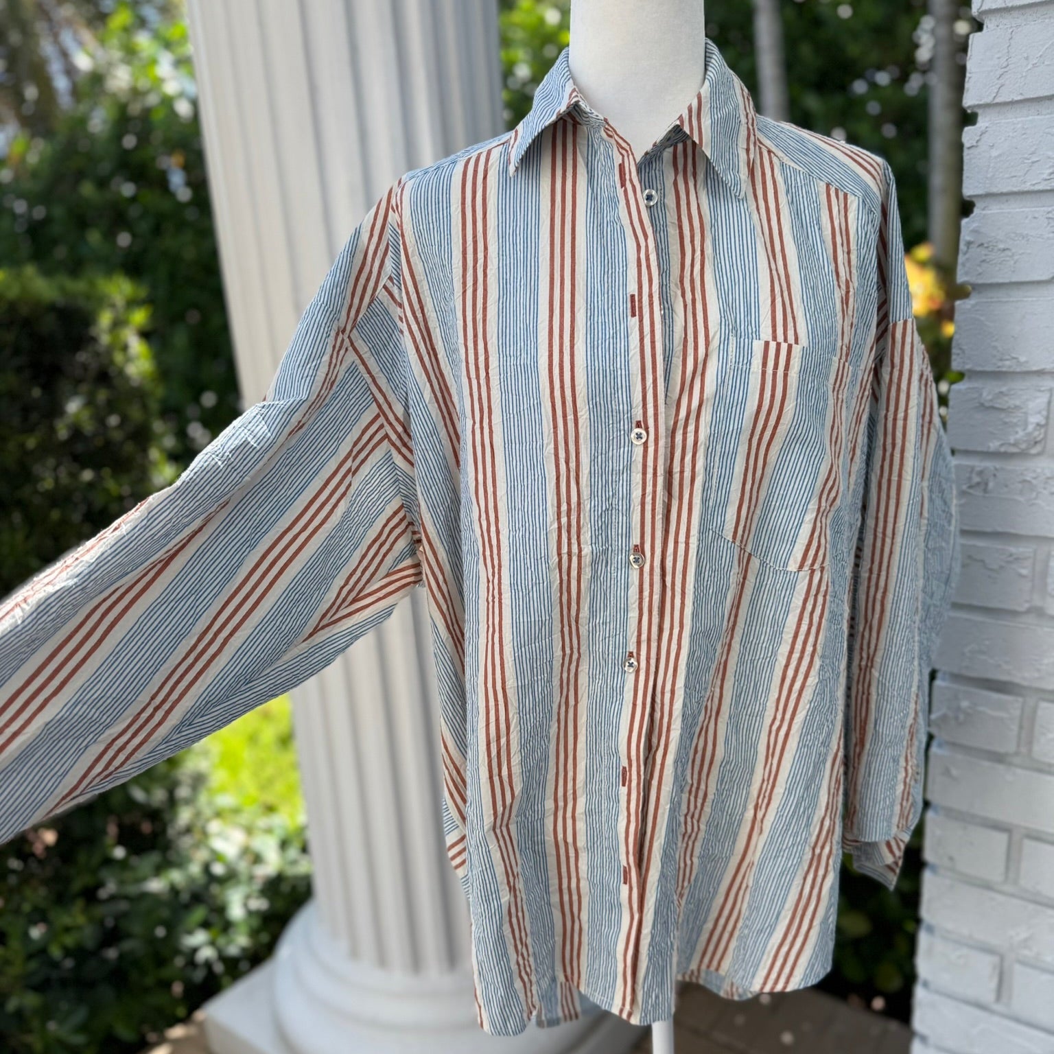 BDG (Urban Outfitters) Striped Oversized Button-Down Shirt Size Small