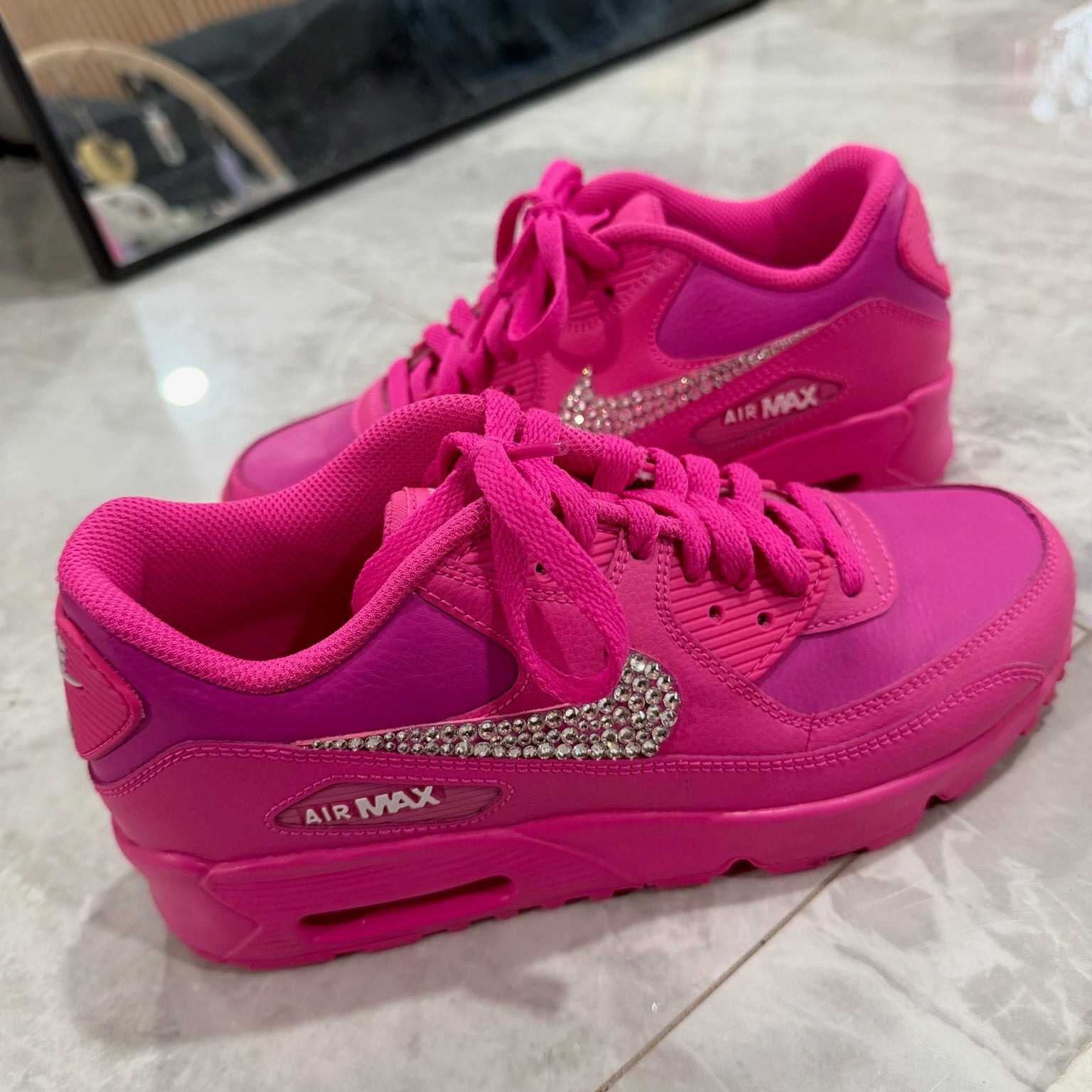 Nike Air Max 90 Rhinestone Sneakers Size 7