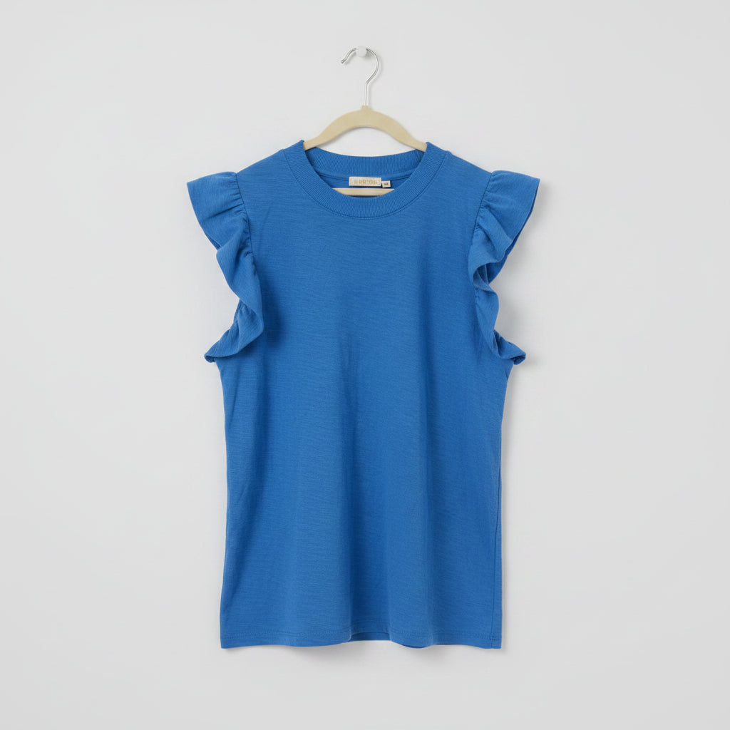 Nation LTD Ruffle Sleeve Tee Size Small