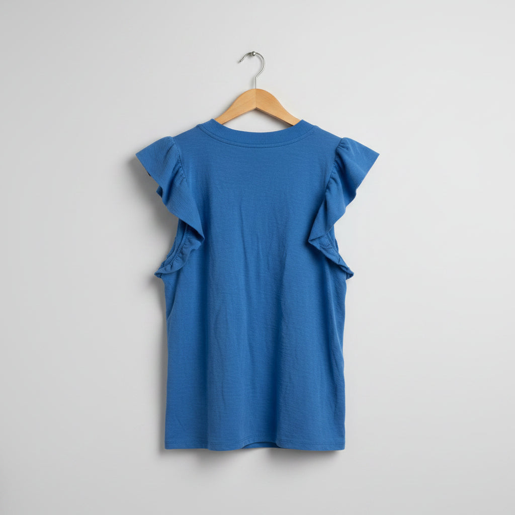 Nation LTD Ruffle Sleeve Tee Size Small