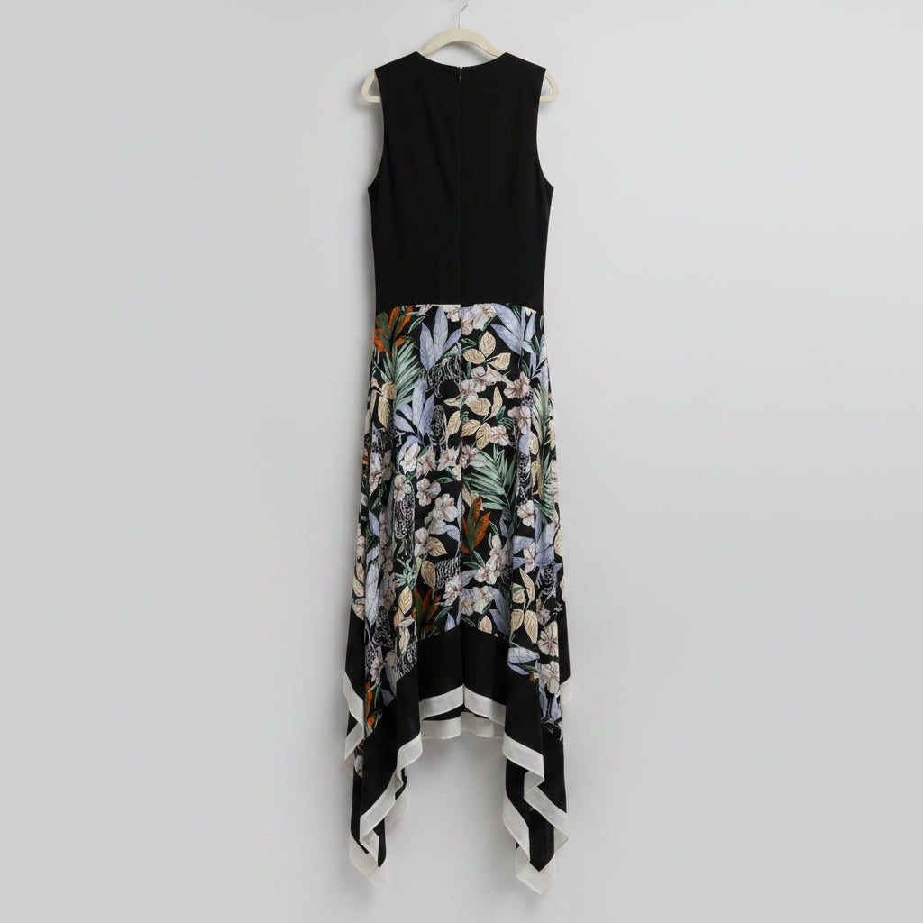 Maje Floral Print Handkerchief Hem Dress Size 38 (M)