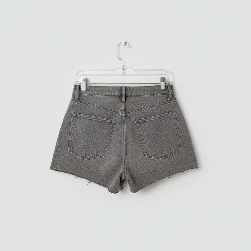 Uniqlo High Rise Grey Denim Shorts Size 25