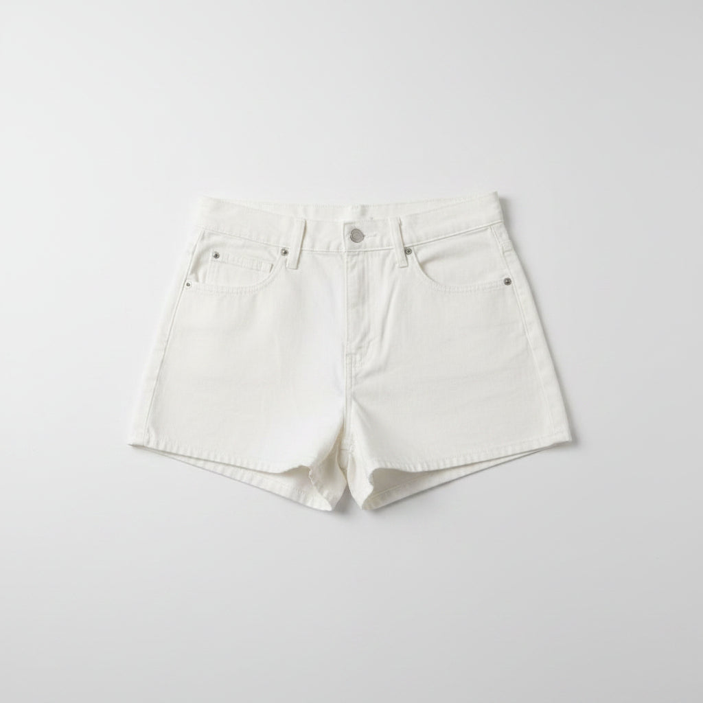 Uniqlo High Rise White Denim Shorts Size 25
