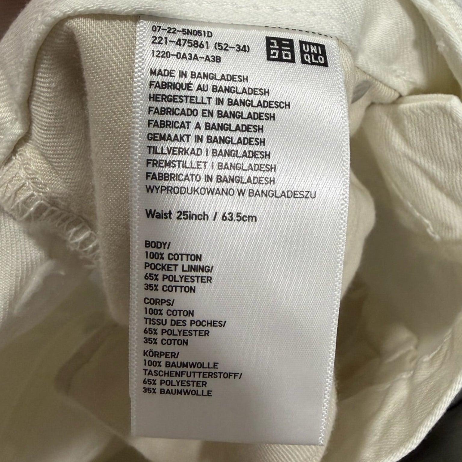 Uniqlo High Rise White Denim Shorts Size 25