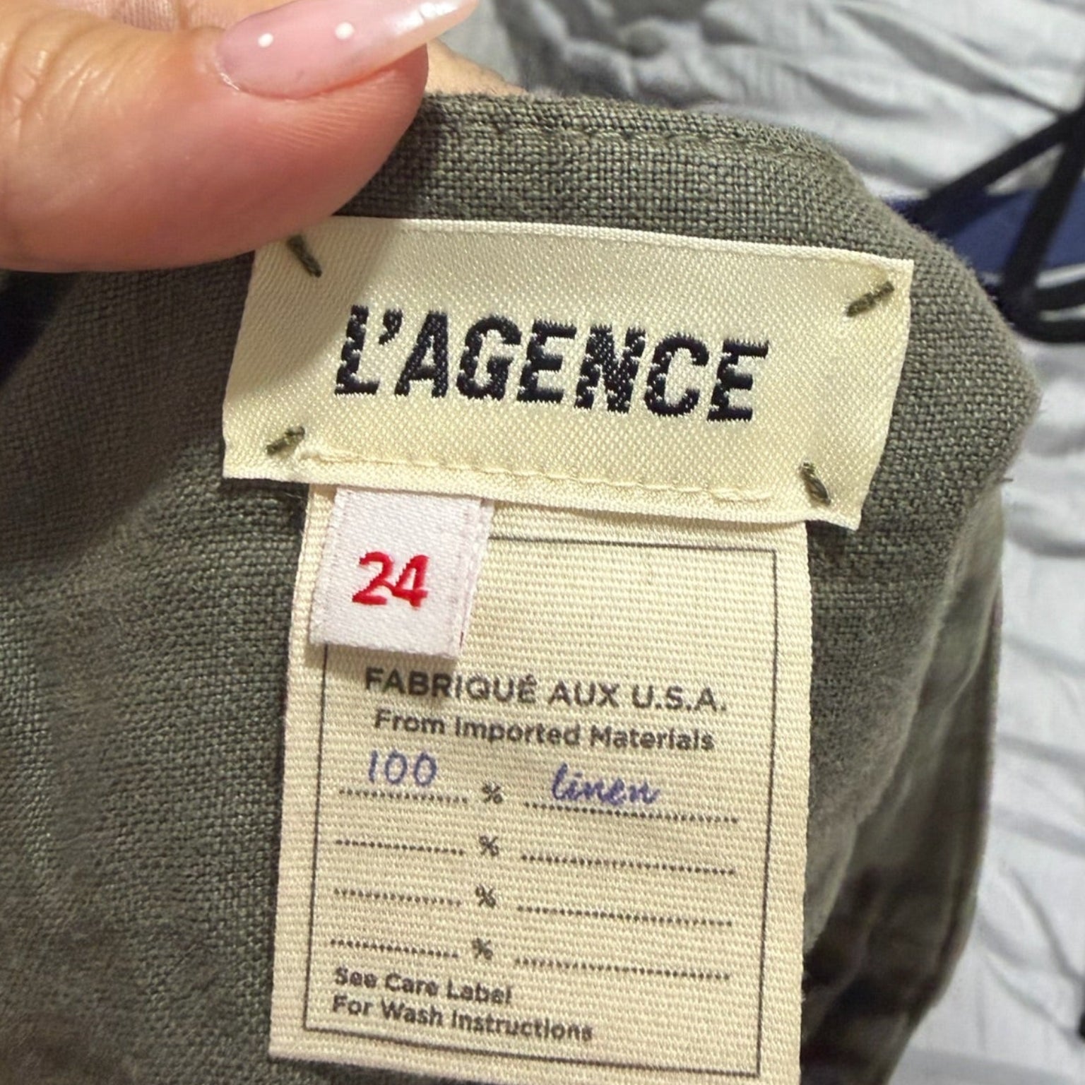 L'Agence Linen Paper Bag Waist Shorts Size 24
