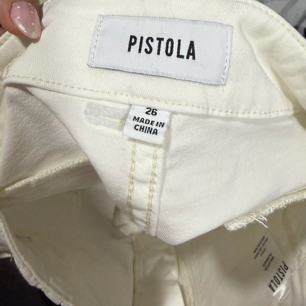 Pistola White Utility Denim Shorts Size 26