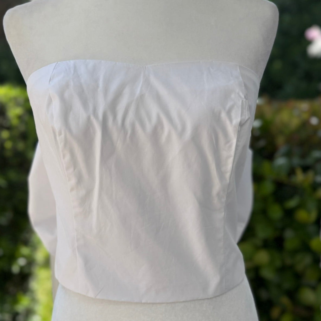 Olivaceous White Bow-Back Strapless Top Size Medium