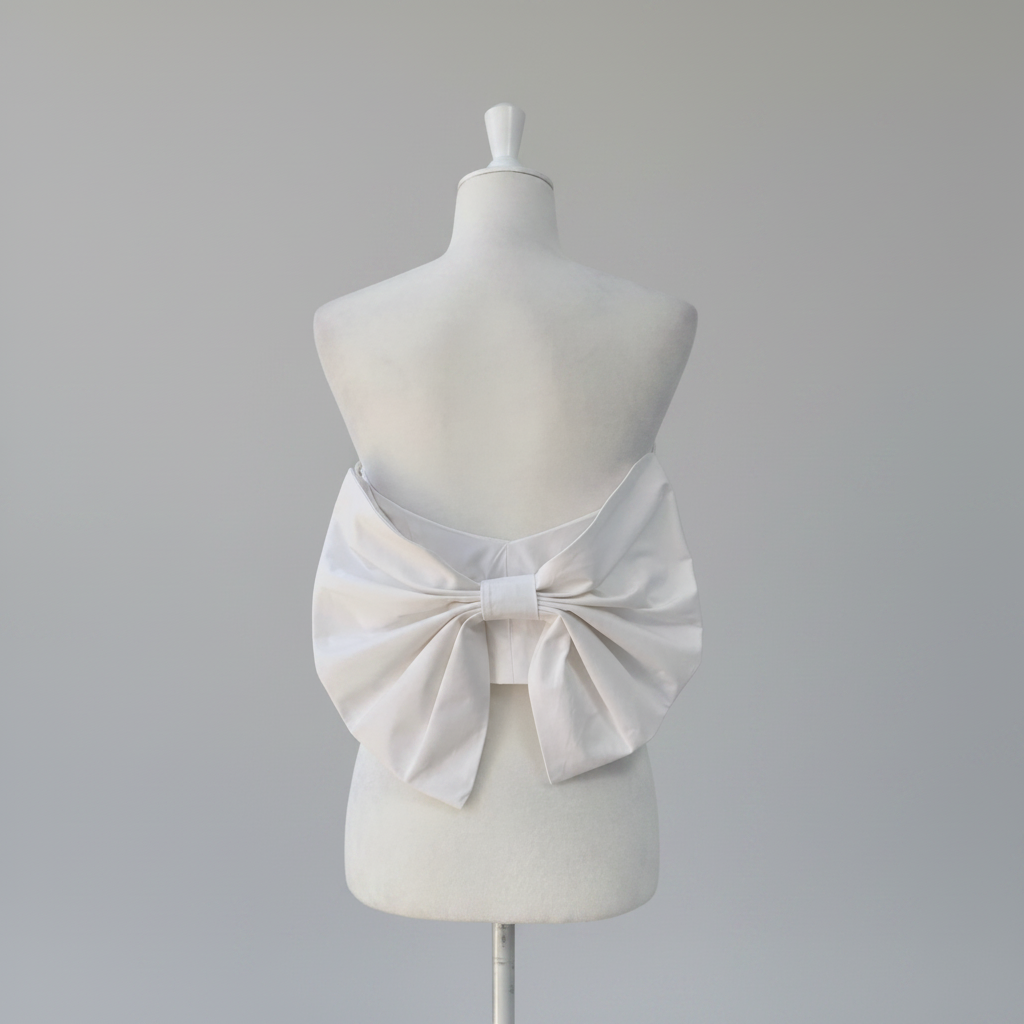 Olivaceous White Bow-Back Strapless Top Size Medium