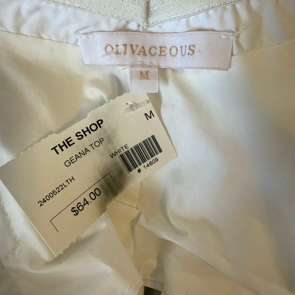 Olivaceous White Bow-Back Strapless Top Size Medium