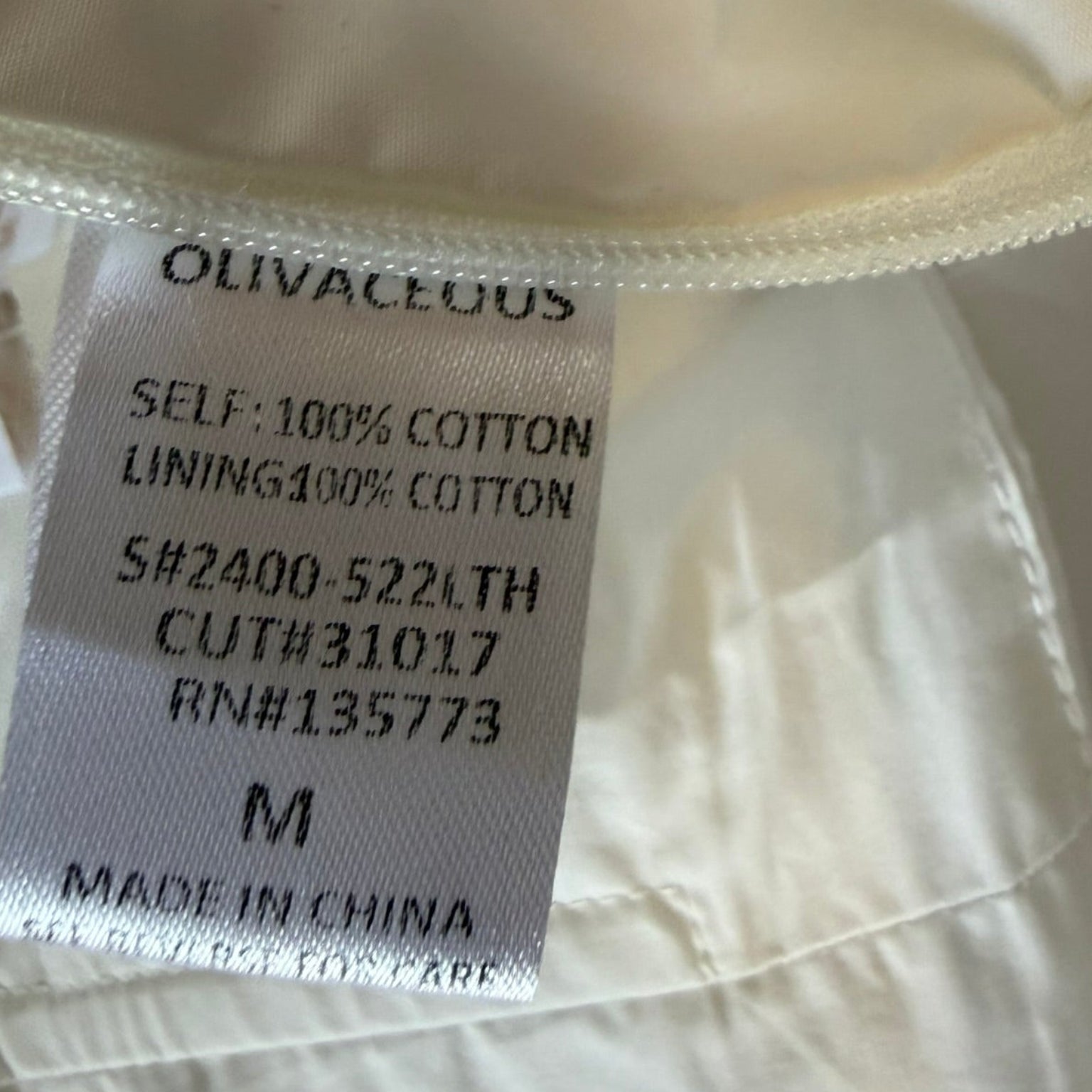 Olivaceous White Bow-Back Strapless Top Size Medium