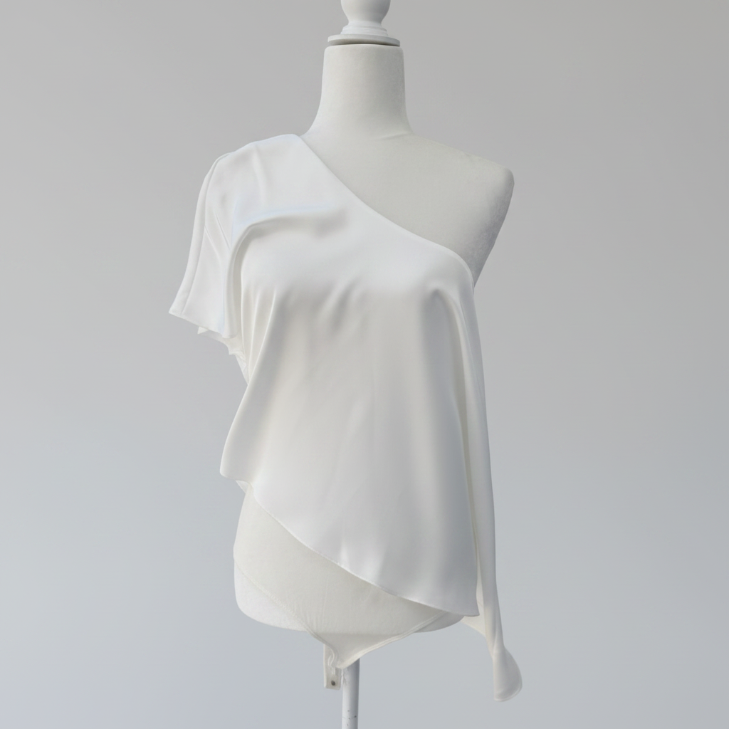Sadie & Sage One-Shoulder White Bodysuit Size XS