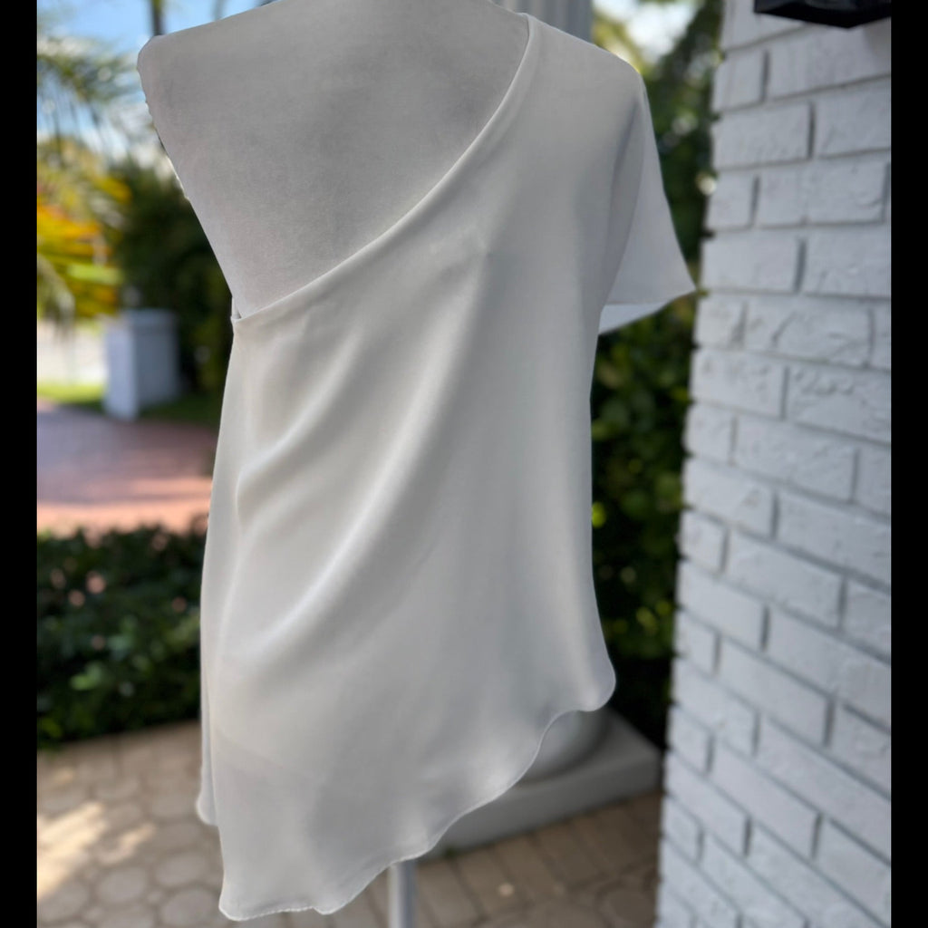 Sadie & Sage One-Shoulder White Bodysuit Size XS