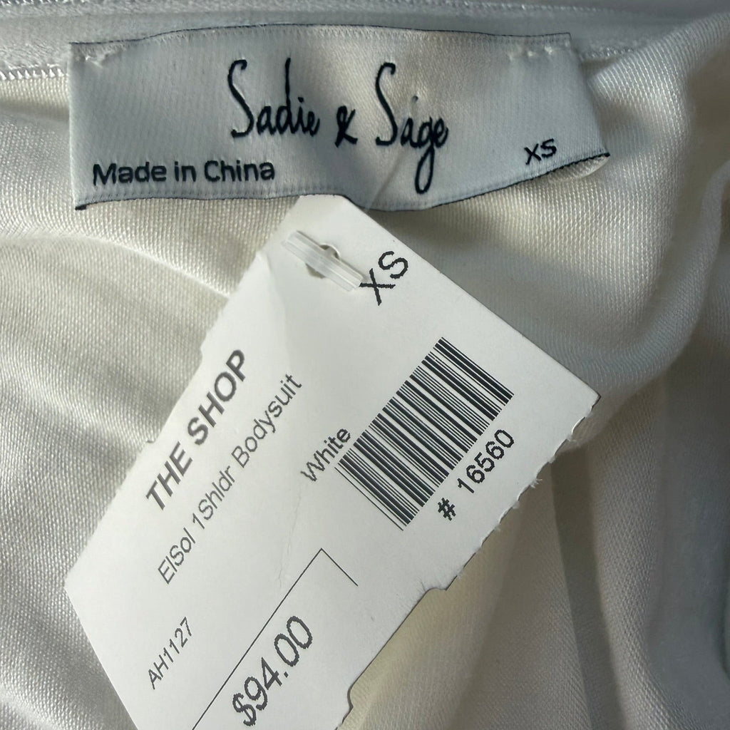 Sadie & Sage One-Shoulder White Bodysuit Size XS