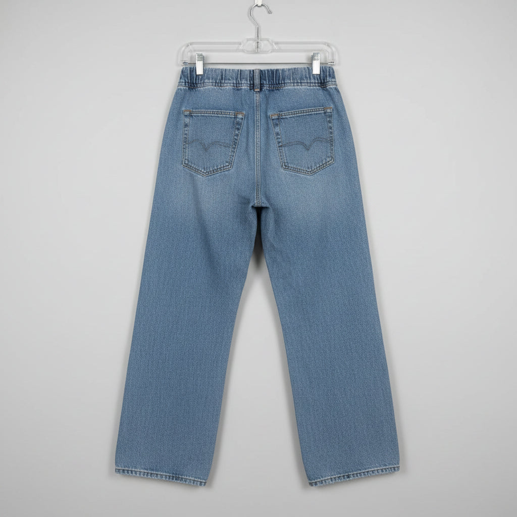 One Teaspoon Distressed Drawstring Jeans – Split Hem, Mid Rise, Size XS