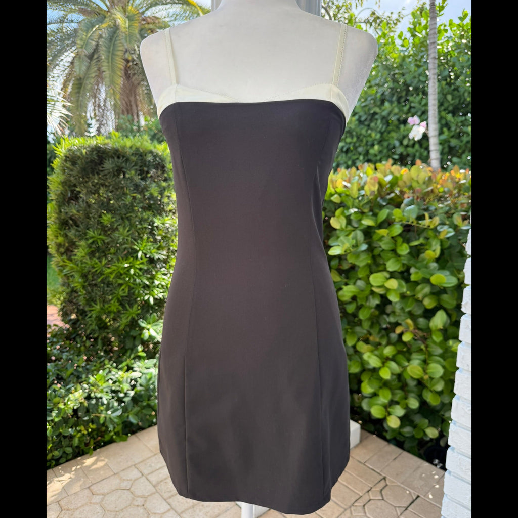 Pretty Garbage Peekaboo Bra Mini Dress In Black Size Small