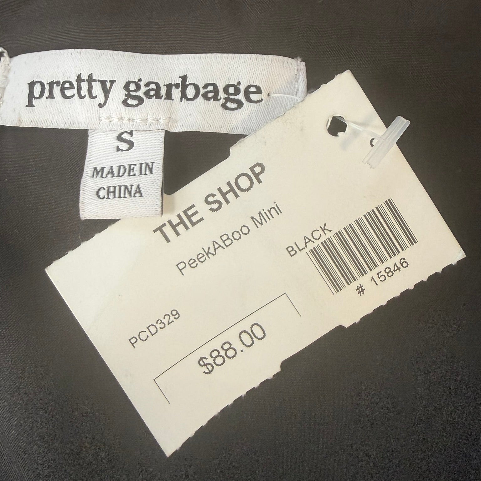 Pretty Garbage Peekaboo Bra Mini Dress In Black Size Small