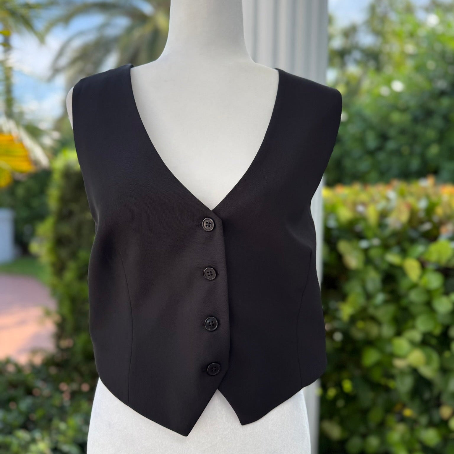 Access Cross-Back Black Tailored Vest Size Small