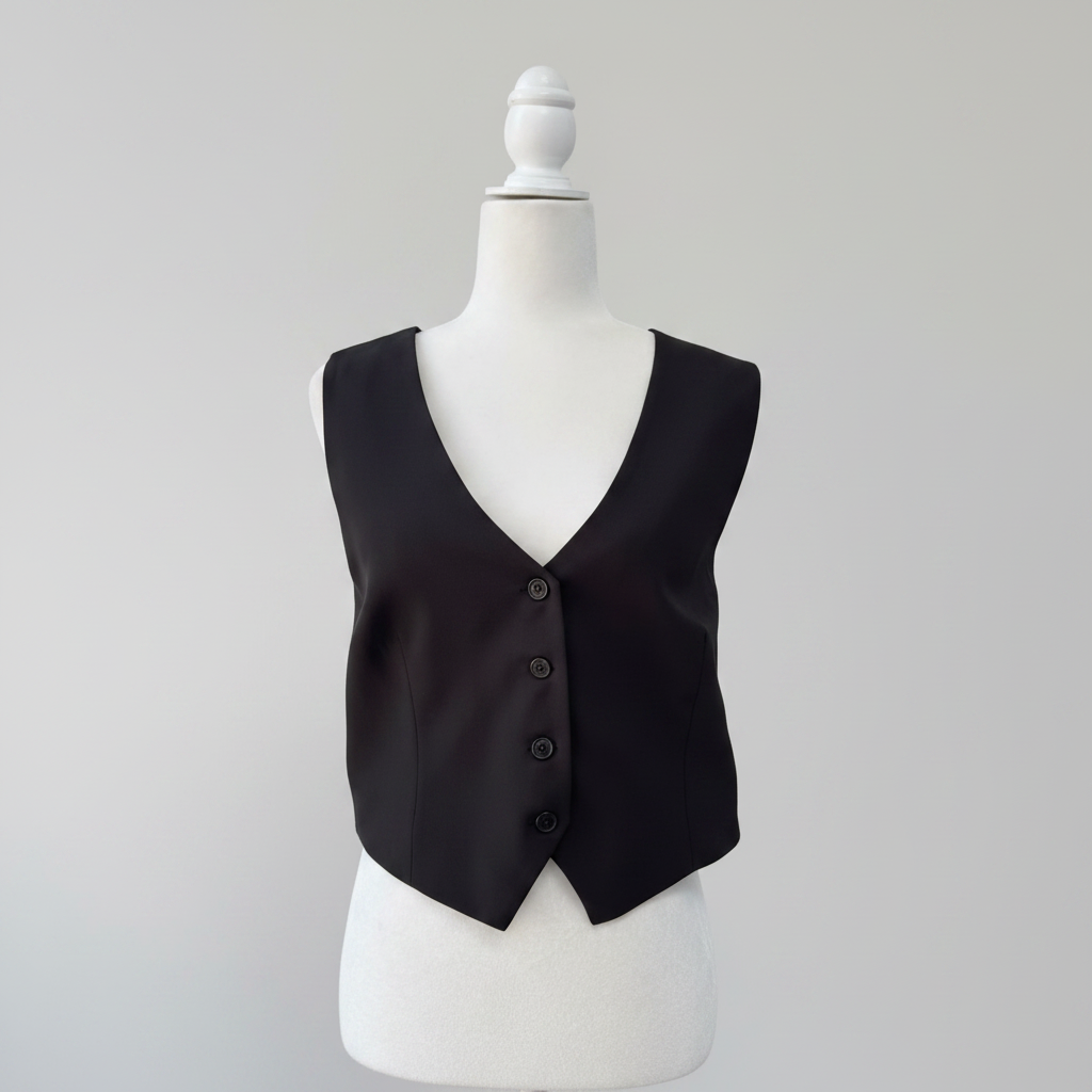 Access Cross-Back Black Tailored Vest Size Small