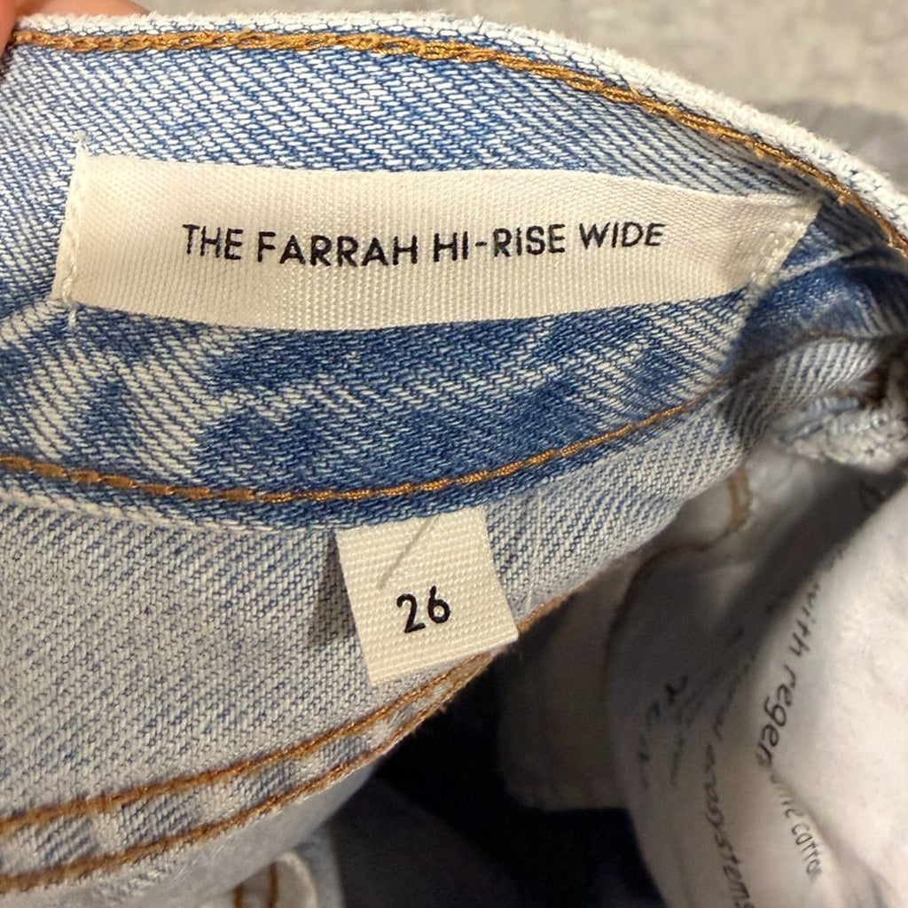 Denim Forum Farrah High Rise Wide Leg Jeans – Light Wash, Size 26