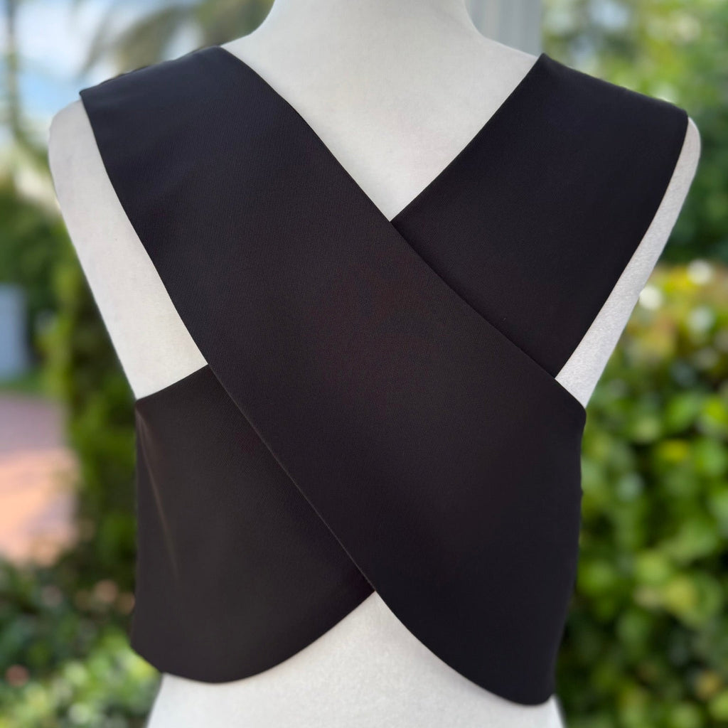 Access Cross-Back Black Tailored Vest Size Small