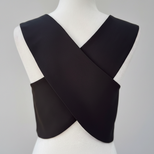 Access Fashion Cross-Back Black Tailored Vest Size Small