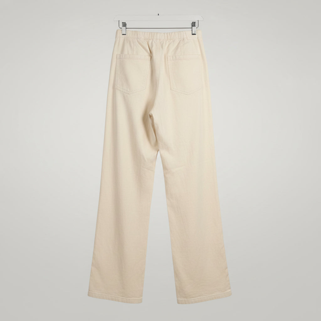 Zara Cream High Rise Wide Leg Trousers – Breezy, Neutral, Size S