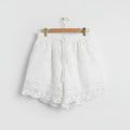 Roberta Biagi White Embroidered Lace Drawstring Shorts Size Small