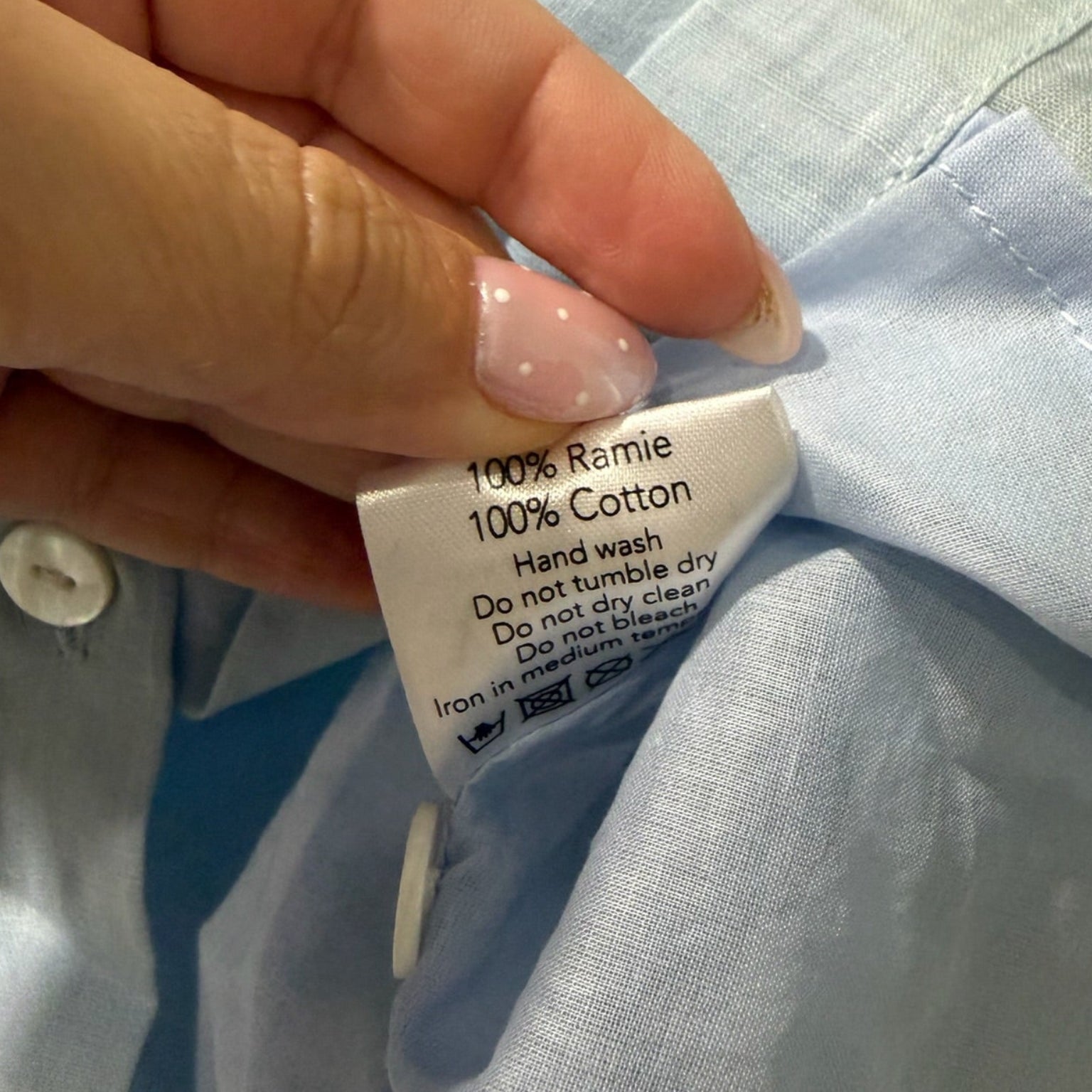 Lu-Ciee Light Blue Ramie-Cotton Shirt Size M