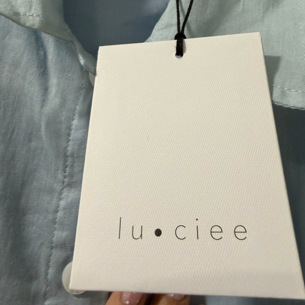 Lu-Ciee Light Blue Ramie-Cotton Shirt Size M
