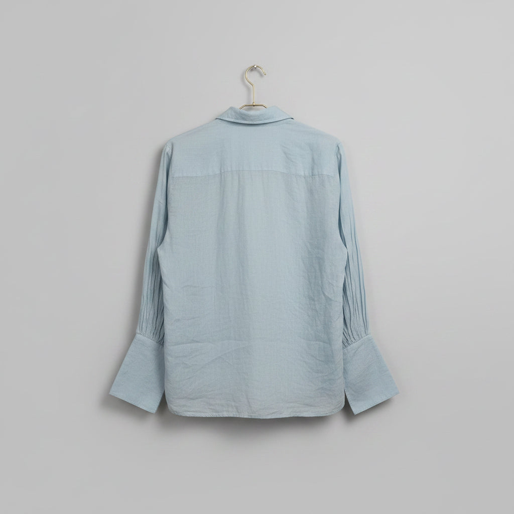 Lu-Ciee Light Blue Ramie-Cotton Shirt Size M