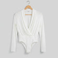 Annafoxy Allure Deep- V White Bodysuit Size XS