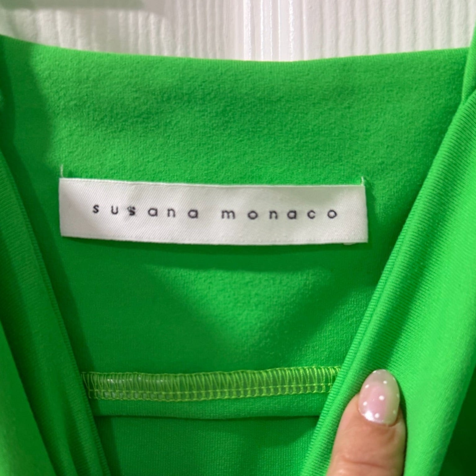 Susana Monaco Double String Neon Green Tank Size S