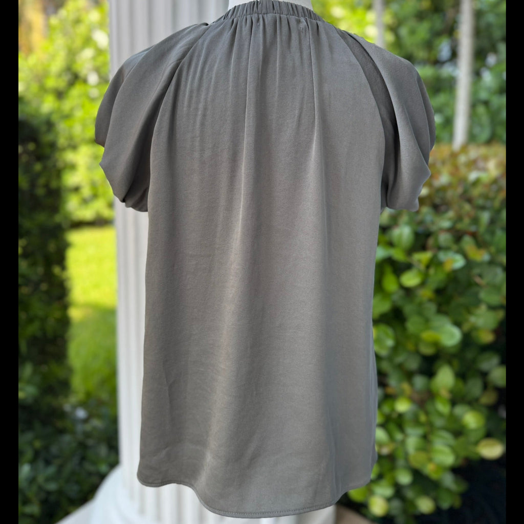 Habit Gray V-Neck Blouse Size Small
