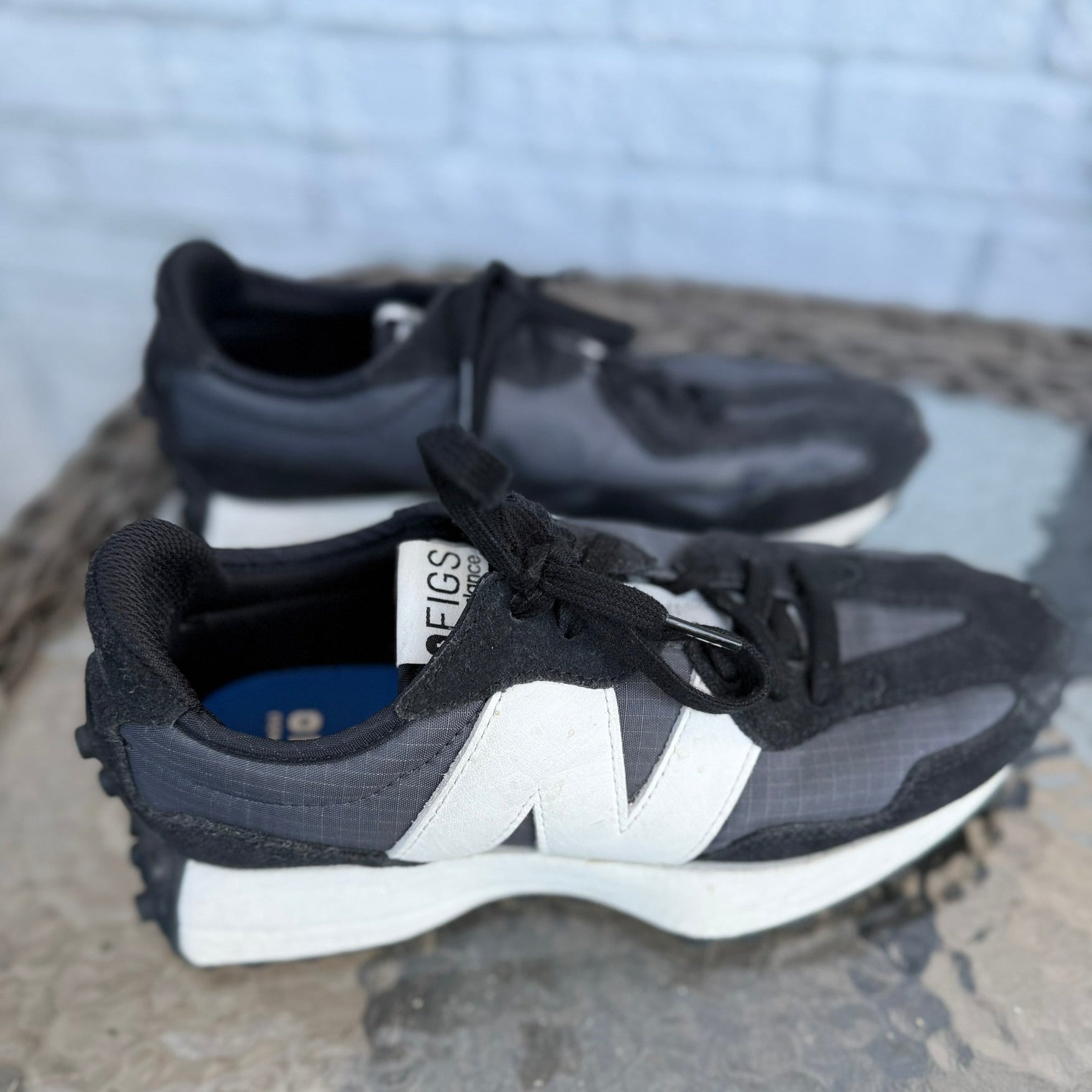 New Balance x FIGS 327 Black White Sneaker Size 7.5