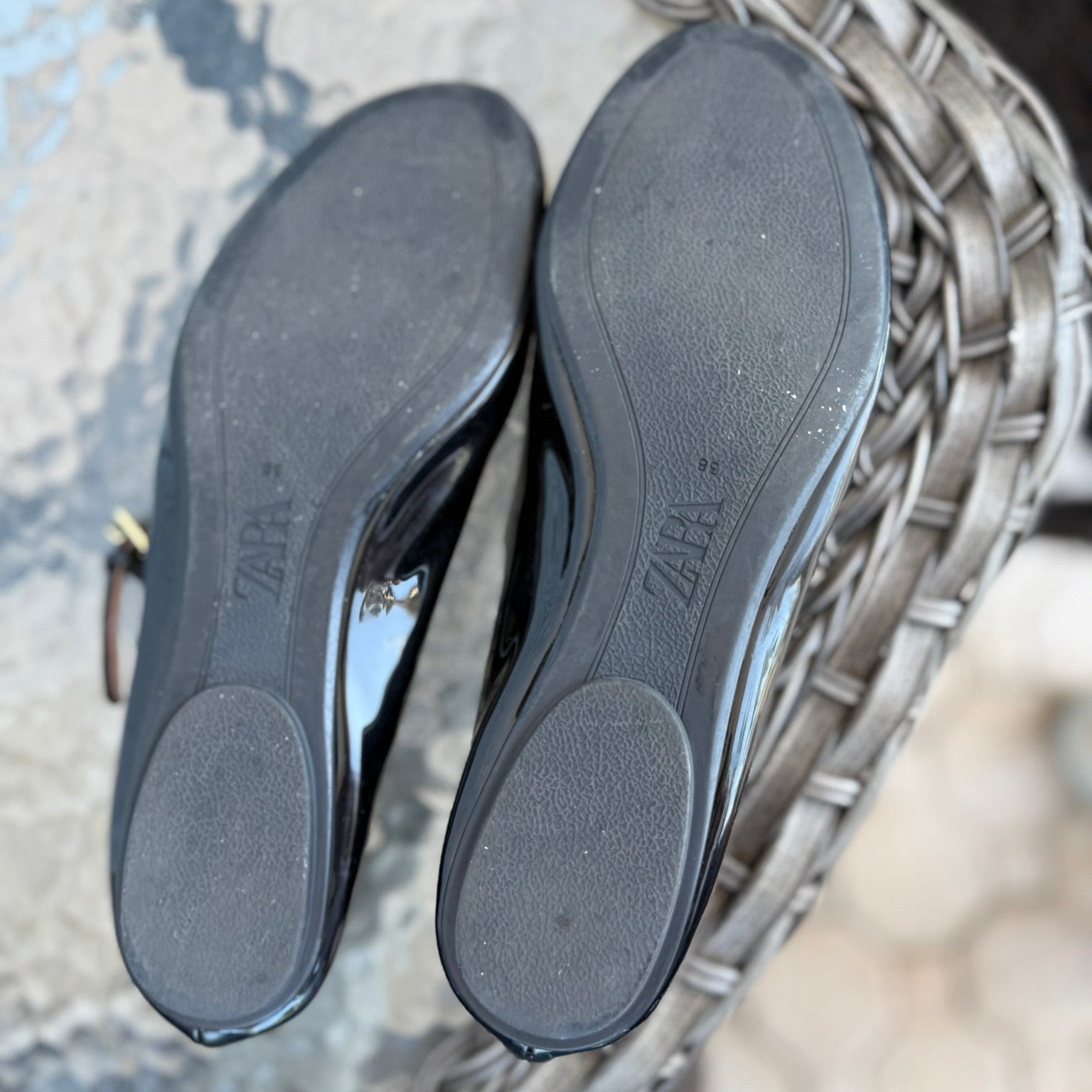 Zara Black Patent Mary Janes Size 38 (7.5)