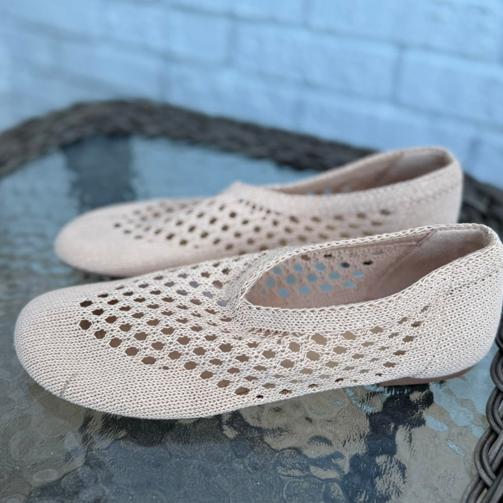 Zara Beige Knit Mesh Flats Size 38 (7.5)