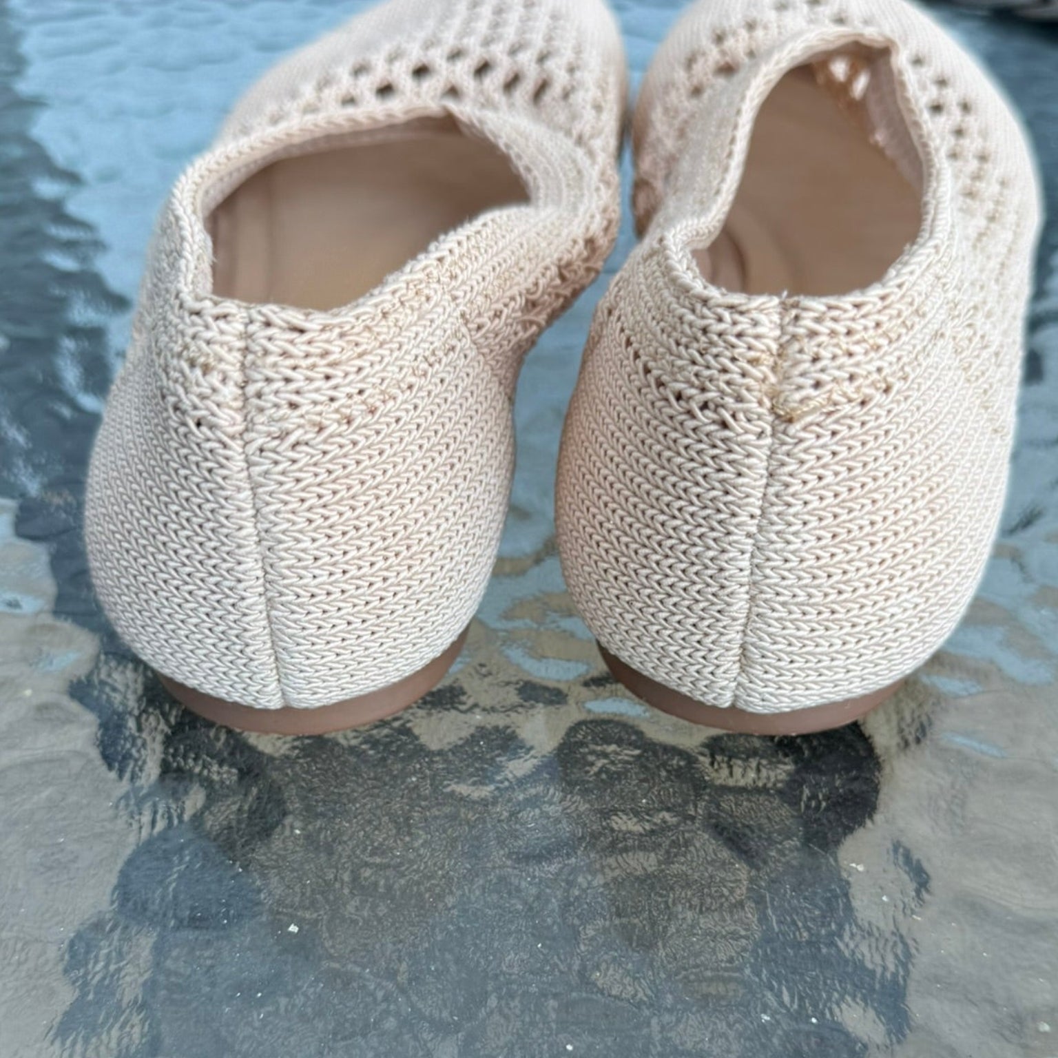 Zara Beige Knit Mesh Flats Size 38 (7.5)