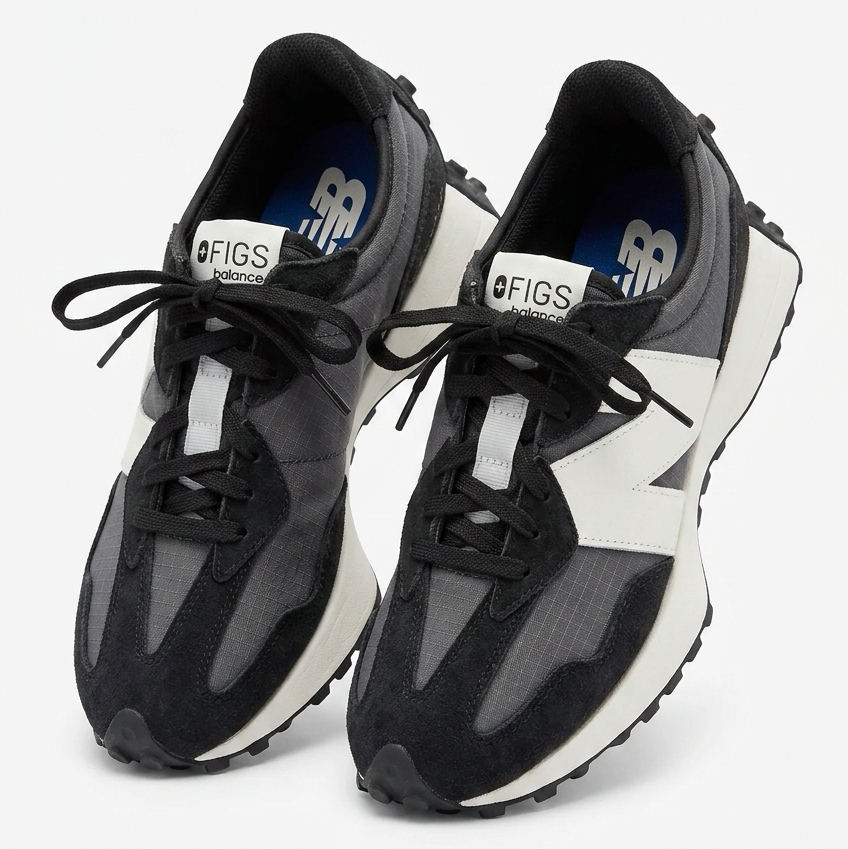 New Balance x FIGS 327 Black White Sneaker Size 7.5