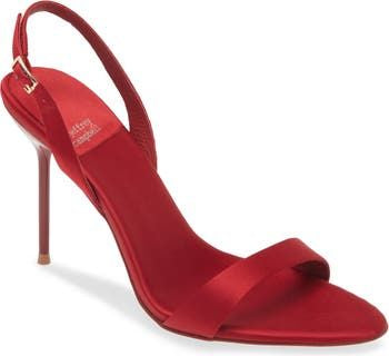 Jeffrey Campbell Red Satin Slingback Heels Size 7.5