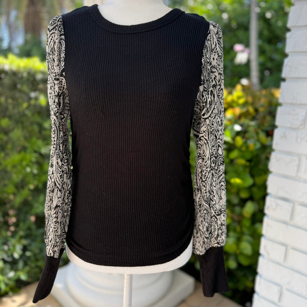 Fifteen Twenty Ribbed Long Sleeve Top Size XS