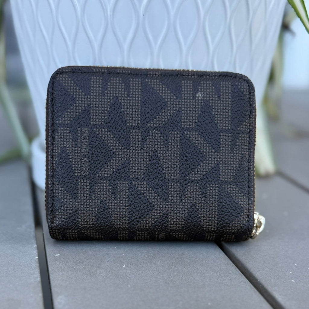 Michael Kors Signature Logo Zip Wallet