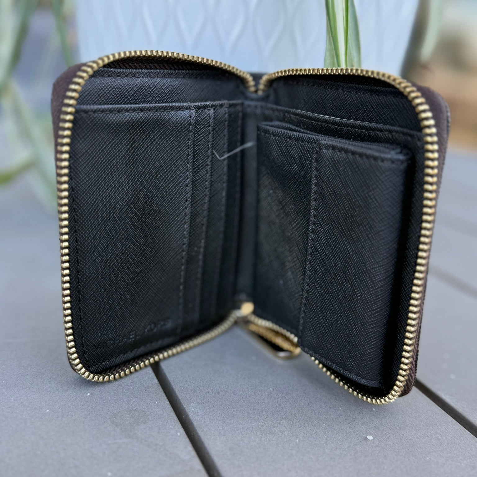 Michael Kors Signature Logo Zip Wallet